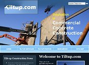 Home page for TiltUp.com an informational resource on tilt-up construction, with articles, photographs, links, and more.